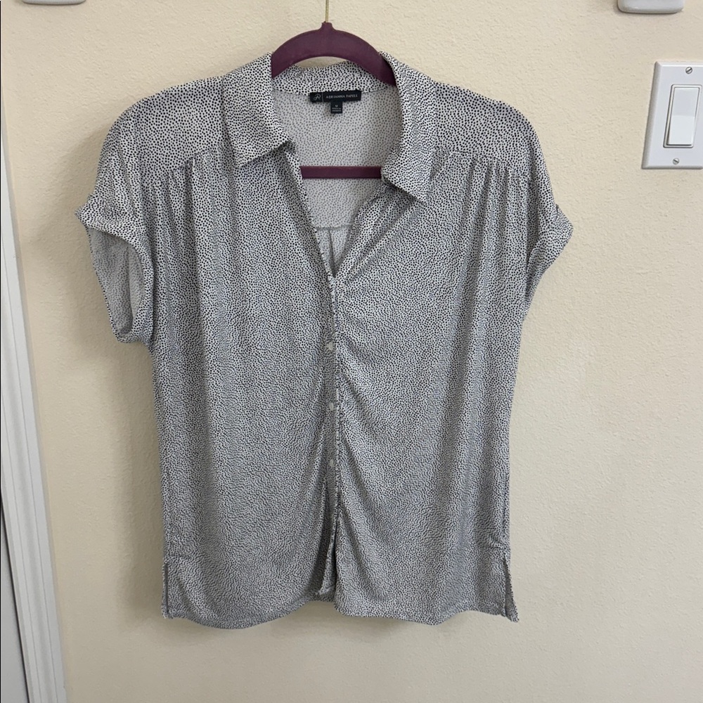 Adrianna Papell Black and White Polka Dot Blouse